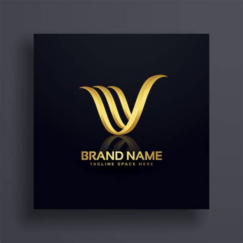 Letter V Creative Premium Golden Logo Design Premium Vector