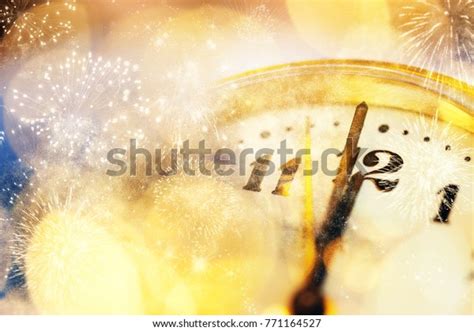 New Years Midnight Clock Twelve Oclock Stock Photo 771164527 Shutterstock