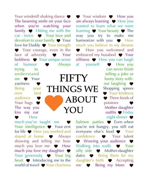 50 Things We Love About You Download This Happy Mommy