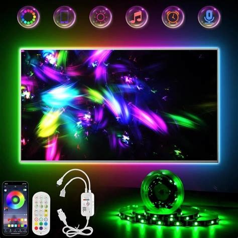 Ruban Led Tv M Rgb Bande Lumineuses Usb Avec App