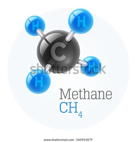 Physical Chemical Molecule Model Gas Methane Stock Vector Royalty Free