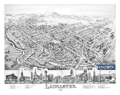 Beautifully Restored Map Of Lancaster Ohio From 1885 Knowol