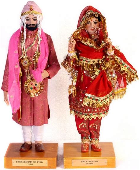 Costume Dolls Of India Punjabi Bride And Groom Creative Indian Dolls Wedding Doll Bride Dolls