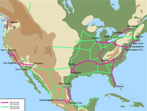 The North American High Speed Rail Network 2020 Imaginarymaps