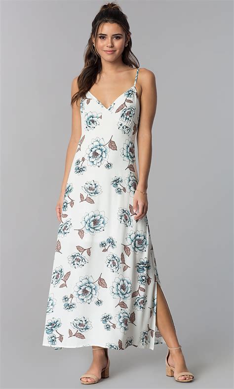 Floral Print Maxi Length Casual Dress Promgirl