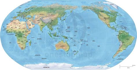 Digital World Maps Centered On Asia Australia One Stop Map