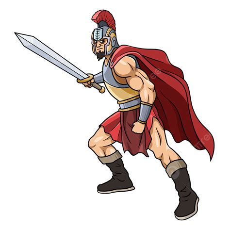 Roman Warrior Hd Transparent Ancient Roman Sword Warrior Cartoon