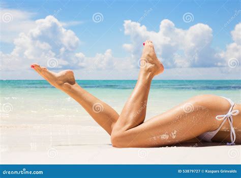 Women Legs On The Beach Stock Image Image Of People