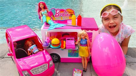 Pretend Play With Toy Barbies Barbie Gets Stuck At The Pool Youtube