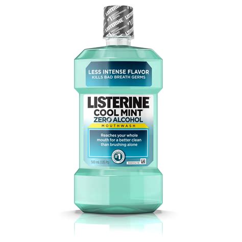 Listerine Zero Alcohol Free Mouthwash Cool Mint 500 Ml