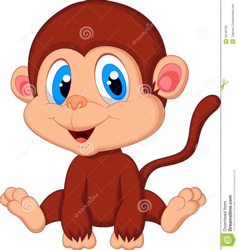 Cute Baby Monkey Cartoon Stock Vector Image 39159729