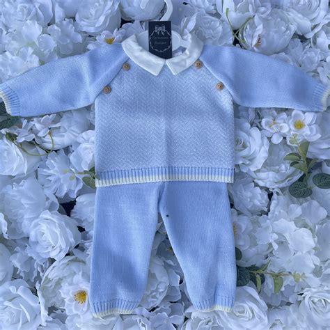 Blue Baby Boy Boutique Knitted Outfit Carriannes Boutique