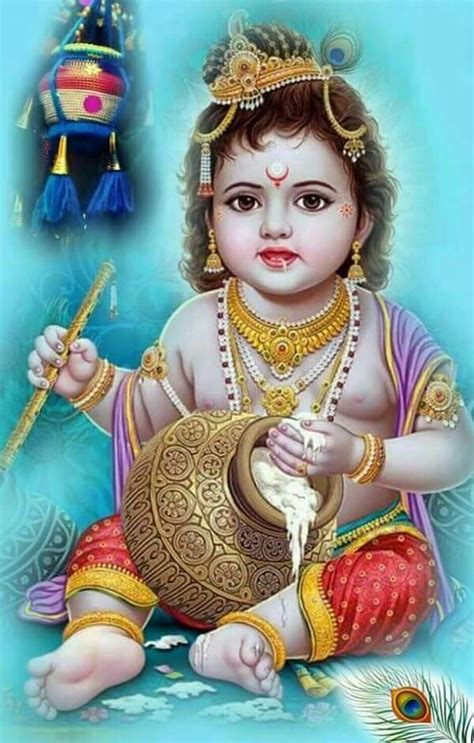 Lord Shree Krishna Baby Cute Krishna Painting HD Wallpaper Photo | Cute 