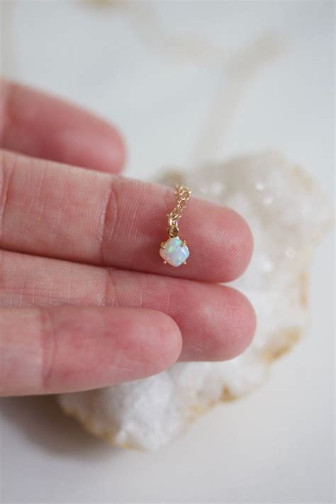 Daintiest Opal Necklace For Everyday Dainty Opal Necklace Opal