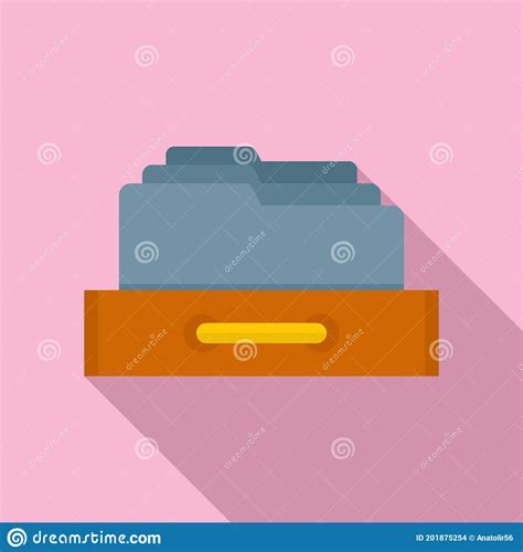 Storage Office Folders Icon Flat Style Stock Vector Illustration Of