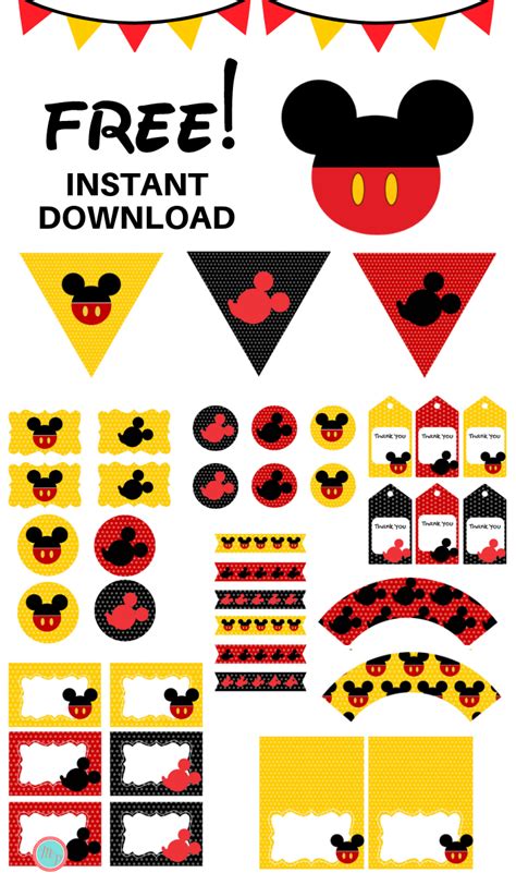 Mickey Mouse Birthday Party Free Printables