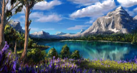 High Resolution Image Of Mountains Image Of Lake Flowers Imagebankbiz