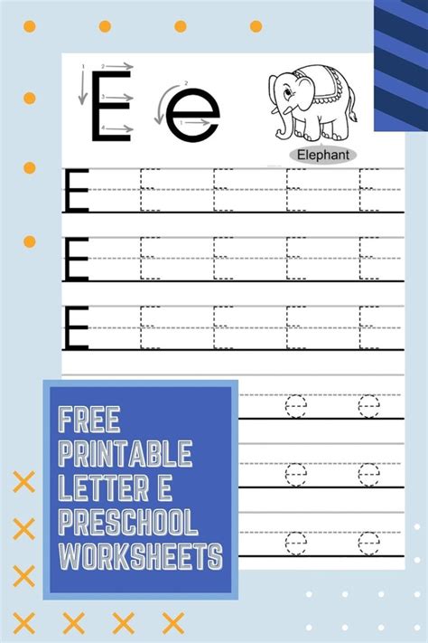Letter E Preschool Worksheets Worksheet Educational I