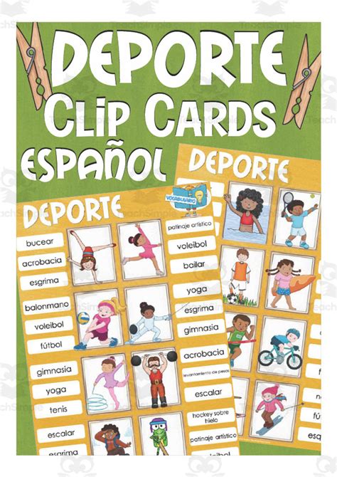 Spanish Sports Clip Cards Vocabulary Practice Activity By Teach Simple