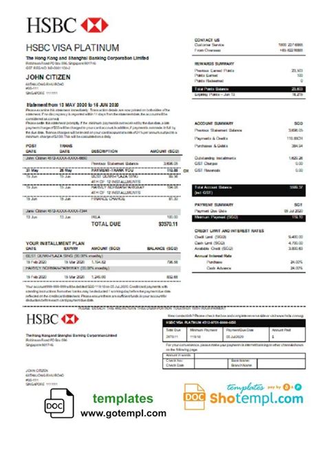 We did not find results for: Hong Kong HSBC bank Visa Platinum credit card statement template in Word and PDF format | Credit ...