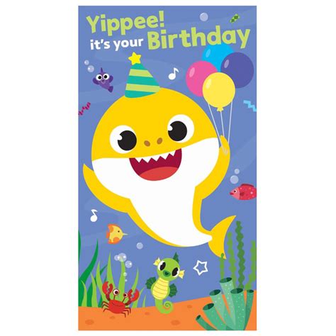 Yippee Its Your Birthday Baby Shark Birthday Card Bs028 Character