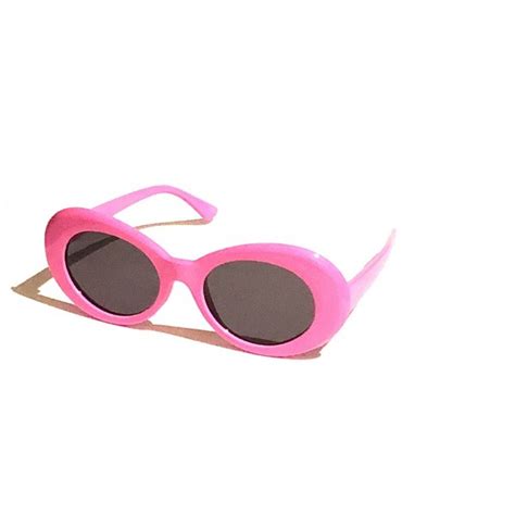 bold retro oval mod thick frame clout goggles round lens sunglasses pink cq188zylldz