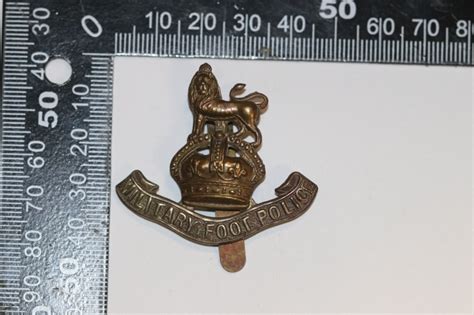 British Army Metal Cap Badge Military Foot Police Ab Insignia