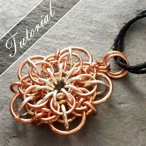 Chainmaille Tutorial Flower Pattern Chain Mail Pendant Helm