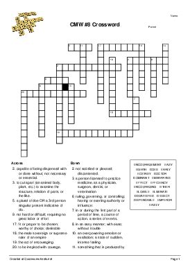 Mother is washing up (since we finished dinner). Shared Crossword Worksheet Worksheets