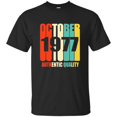 Retro October 1977 T Shirt 40 Yrs Old Bday 40th Birthday Tee In T