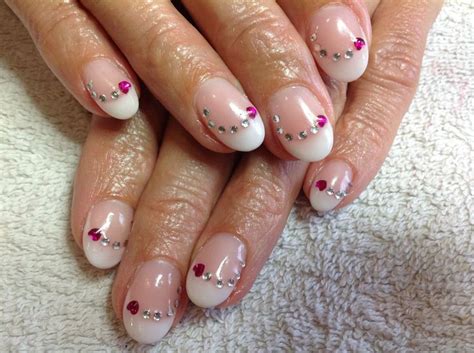 Nail Art French Manicure With Gems Nail Art Pretty Nails Nail Designs