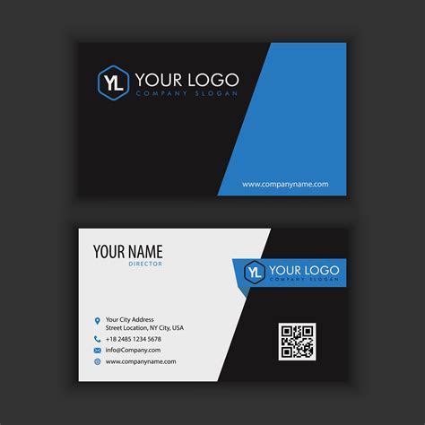 Modern Creative And Clean Business Card Template With Blue Dark Color