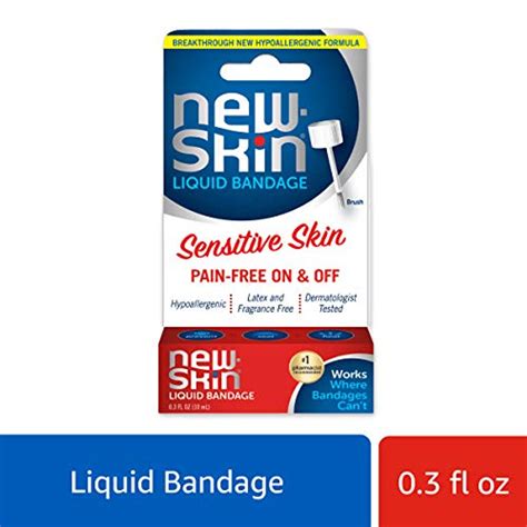 New Skin Sensitive Skin Liquid Bandage Hypoallergenic Bandage 03 Oz
