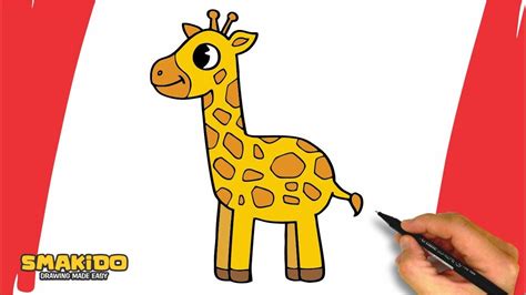 How To Draw Giraffe For Kids And Beginners Easy Giraffe Drawing Step
