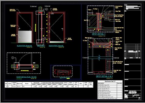 Joinery Works 60 Mins Fire Rated Wooden Door Details Cad Files Dwg