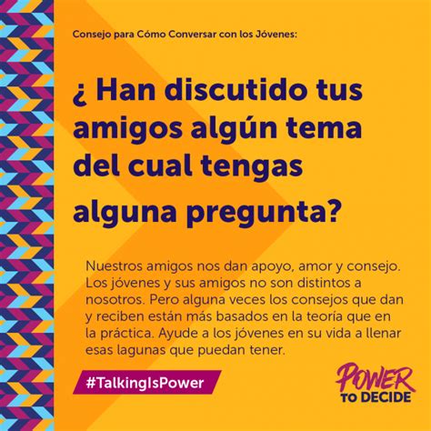 Talkingispower Consejo Para Cómo Conversar Con Los Jóvenes 104 Power To Decide