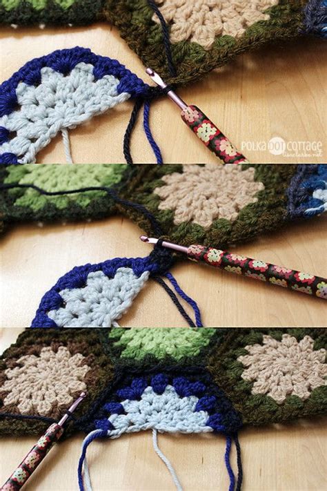 How To Crochet Half A Hexagon To Fill In Sides Of Hexagon Blanket