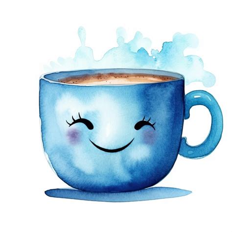 Premium Ai Image Cute Smiling Coffee Cup Character Happy Cartoon Drinks
