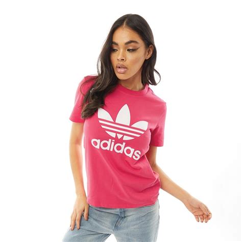 Buy Adidas Originals Womens Trefoil T Shirt Powder Pink White