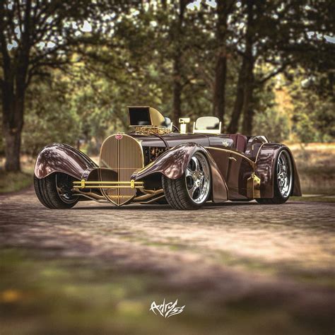 1937 Bugatti Type 57sc Becomes Outrageous 24k Gold Roadster And Bagged Hot Rod Autoevolution