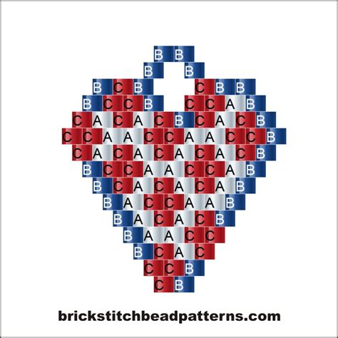 Brick Stitch Bead Patterns Journal Usa Heart 3 Patriotic Brick Stitch