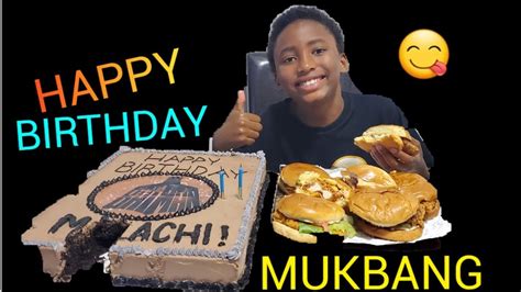 Popeyes Chicken Mukbang Happy Birthday Malachi Youtube