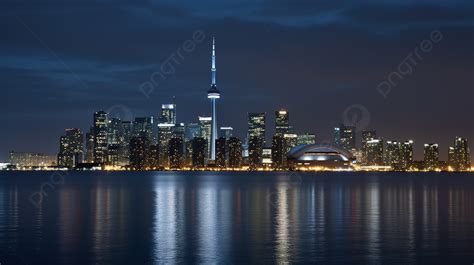 Toronto Skyline Image At Night Background Skyline Picture Background