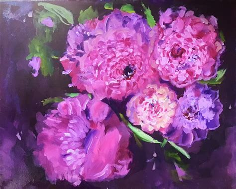 Peonies Fine Art Original Oil Painting Etsy Original Oil Painting