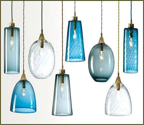 Blue Sea Glass Pendant Lighting Captivating Hand Blown Lights Epic
