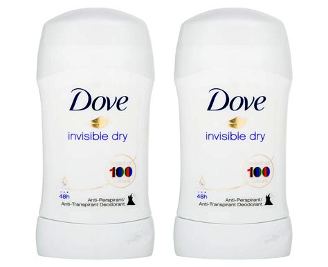 2 X Dove Invisible Dry Antiperspirant Deodorant Stick 40mL GroceryRun
