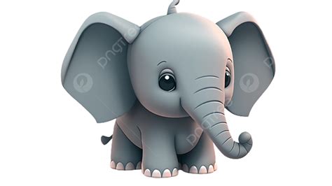 Elefante Cinza Azul Fofo Png Elefante Desenho Animado Bonitinho Png