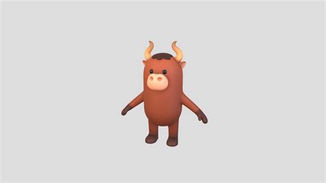 bull character buy royalty free 3d model by bariacg [bf9a55e] sketchfab store