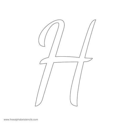 Cursive Alphabet Stencil H Moldes De Letras Letras Stencill