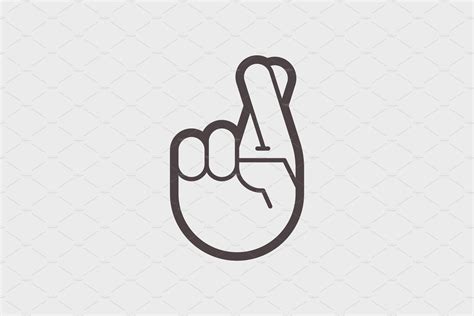 Crossed Fingers Sign Symbol Luck Icons Creative Market